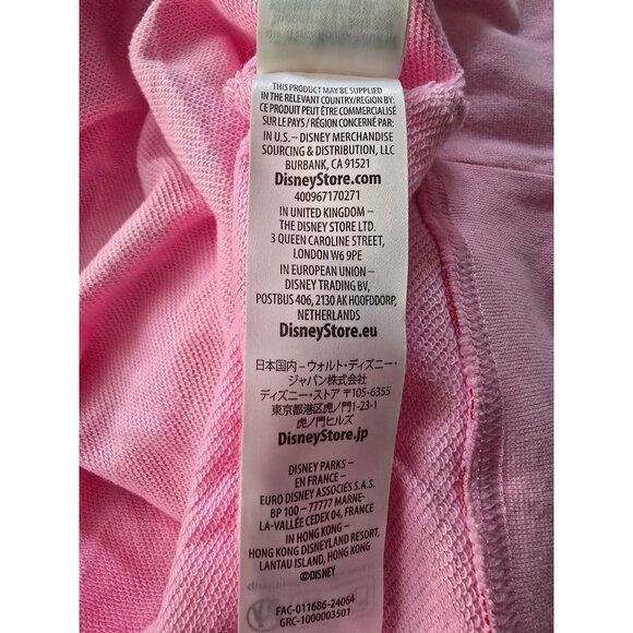 Disney Minnie Mouse Pink Crewneck Sweatshirt With Red Floral Print Large NWT New - Picture 7 of 9